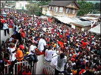 Election rally in Sierra Leone Photo: AP