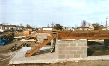 The foundation of a Habitat for Humanity home, at Alvar and North Prieur streets, ninth ward, New Orleans.  Photo: Paula Smith-Vanderslice