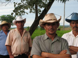Paraguayan low-income farmers. One issue in Paraguay is the expulsion of farmers from their lands by agribusinesses. Photo: Jody and Andrea