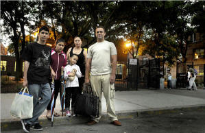 The Maldonado family had been living without gas, electricity or hot water, but did not move out until the school year ended. Photo: Rob Bennett/New York Times