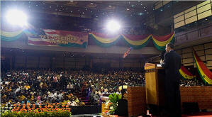 President Obama addressed the Ghanaian Parliament at the Accra International Conference Center on Saturday. Photo: Paul Loeb/Agence France-Presse/Getty Images