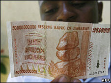 A 50 billion Zimbabwean dollar note. Photo: AFP