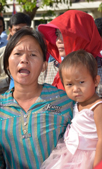 Evicted and unhappy, a protester in Phnom Penh in January 2012 Photo: Phuong Tran/IRIN 