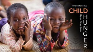 Two children smile beside text: Understanding Child Hunger: Hunger Notes Basics