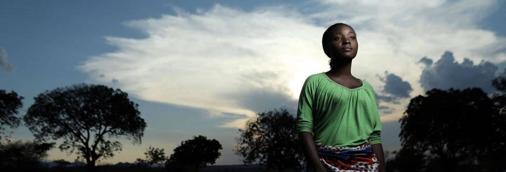 Malawi youth leader Maggie Medison looks out to the horizon.